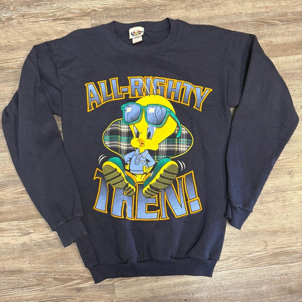 Vintage '90s Looney Tunes Tweety Bird All Righty Then Sweatshirt